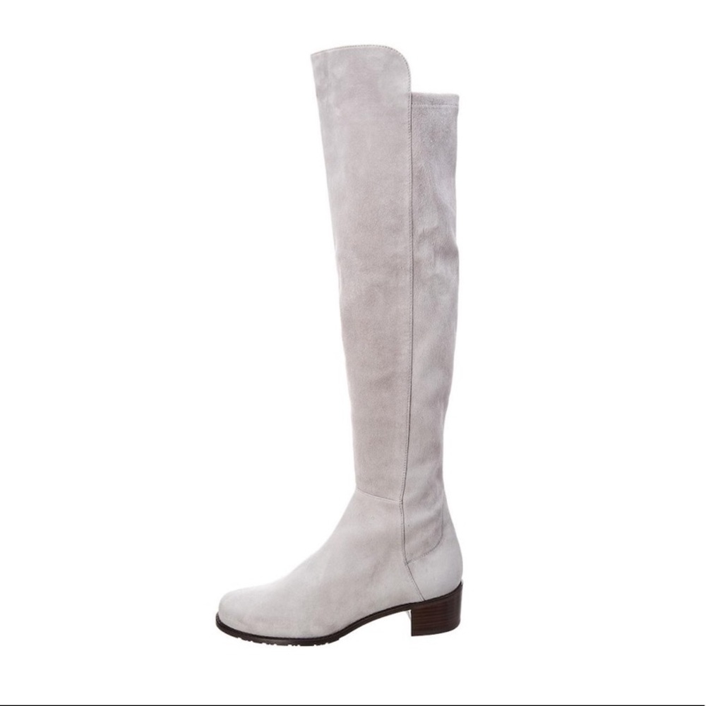 Stuart Weitzman Women's Over-the-Knee Suede Boot in Light Gray